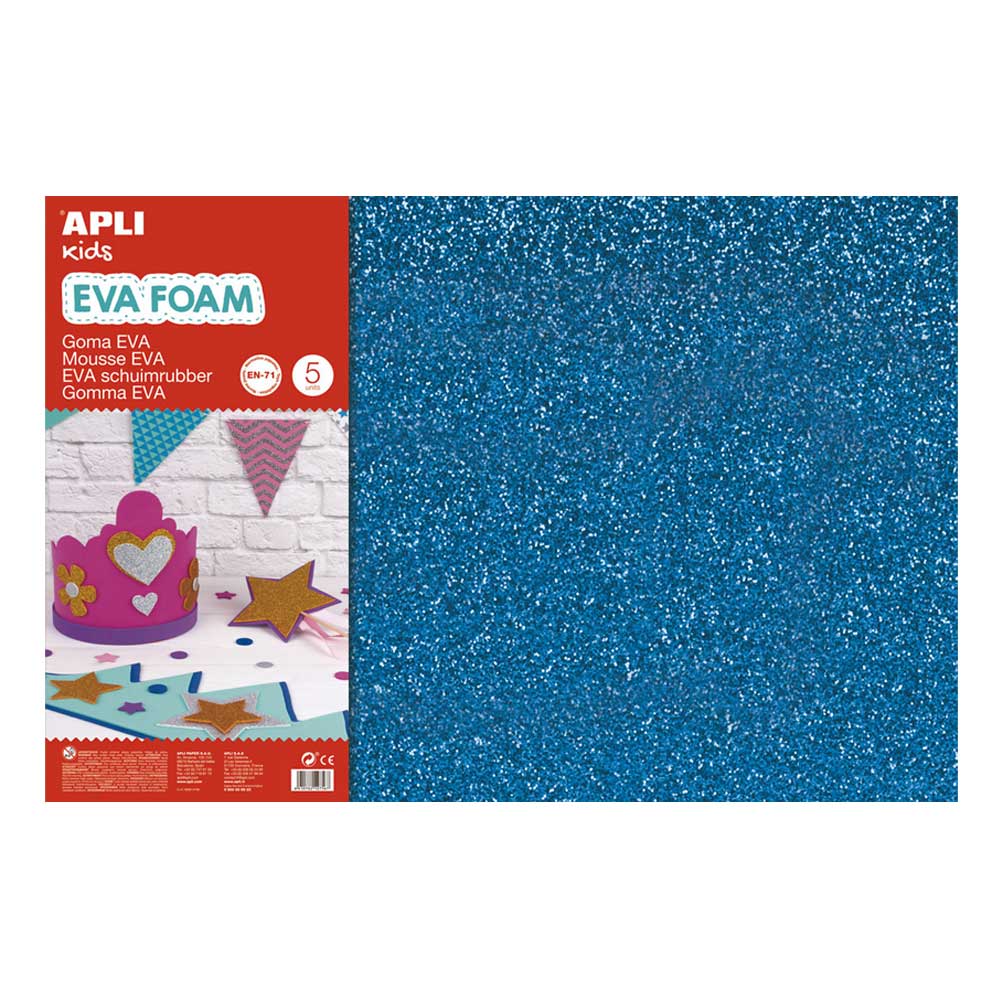 Placa de Cor Musgami Azul Purpurinas 40x60cm 2mm 3Fls