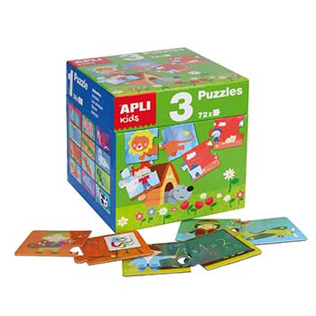 Jogo Puzzle Apli Formato Cubo 3x24 Peças