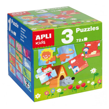 Jogo Puzzle Apli Formato Cubo 3x24 Peças