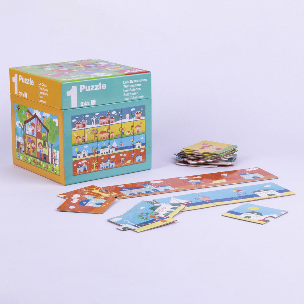 Jogo Puzzle Apli Formato Cubo 3x24 Peças