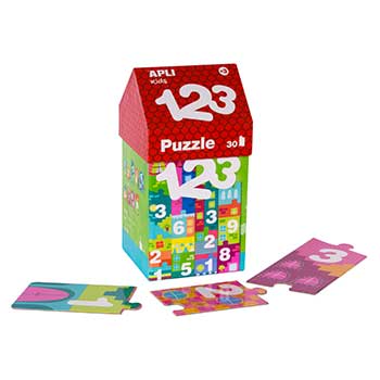 Jogo Puzzle Apli Casinha 1, 2, 3 Números 30 Peças