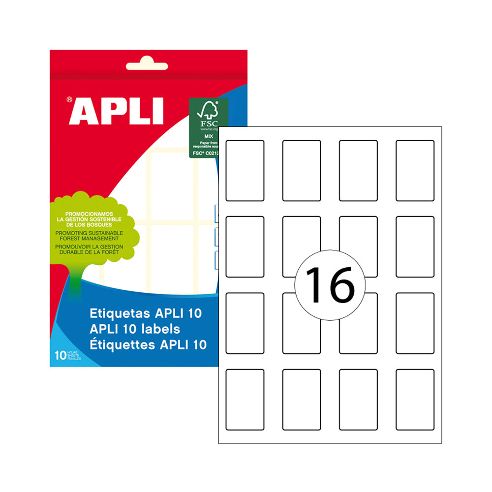 Etiquetas 025x040mm 10Fls A5 Branco Apli 160un