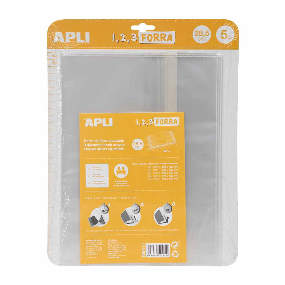Forra Livros Ajustável 285x530mm 75mic Apli 5un