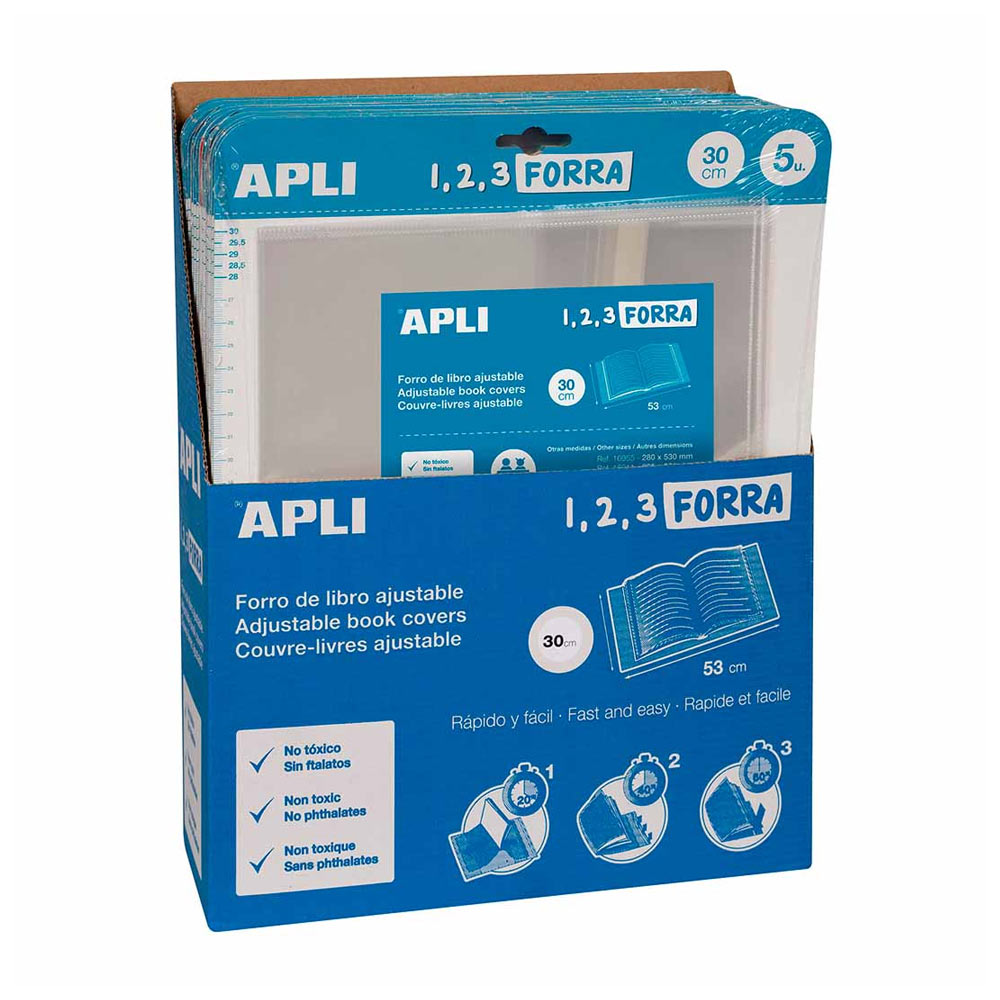 Forra Livros Ajustável 300x530mm 75mic Apli 5un