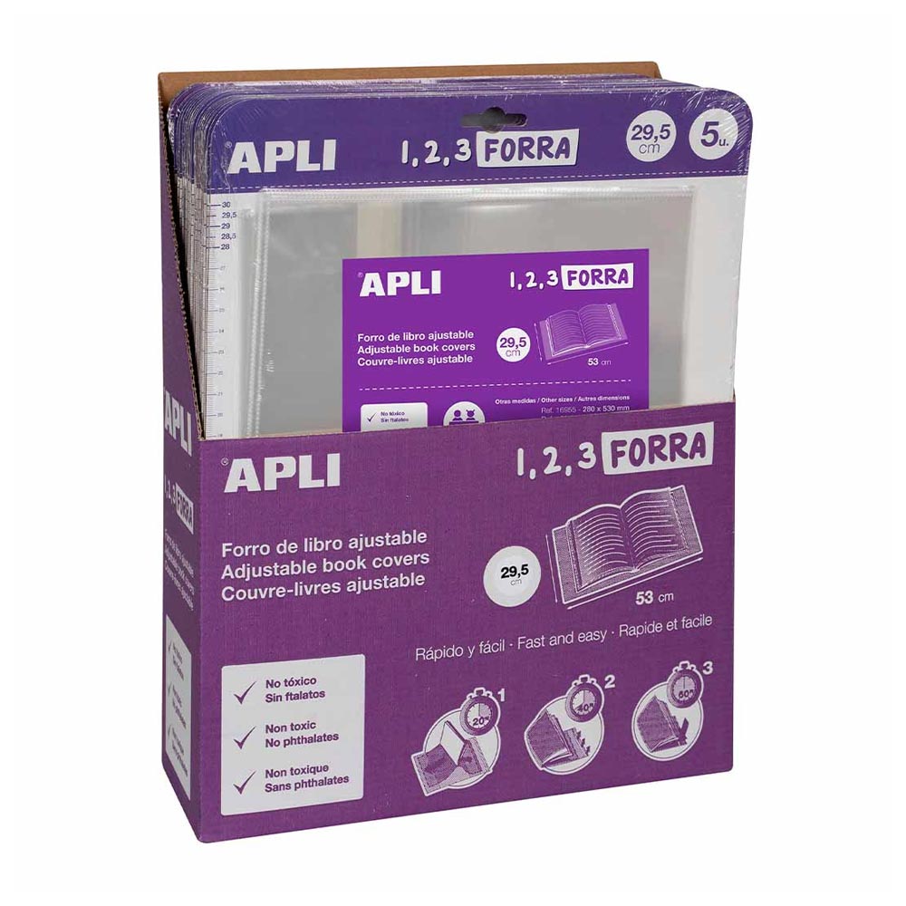 Forra Livros Ajustável 295x530mm 75mic Apli 5un