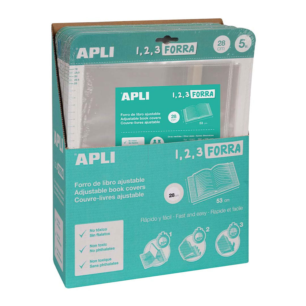 Forra Livros Ajustável 280x530mm 75mic Apli 5un