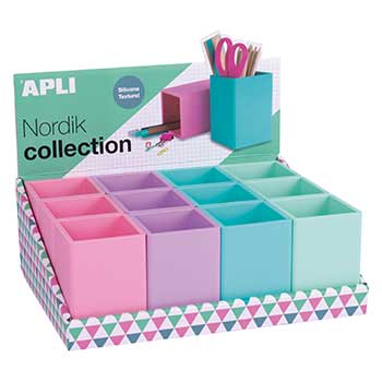 Porta Lápis Silicone Quadrado Soft Nordic Apli Sortido