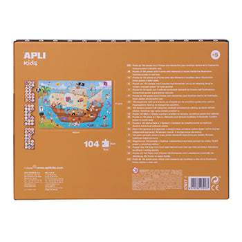 Jogo Educativo Puzzle Apli Barco Pirata 104 Peças