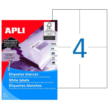 Etiquetas 105x148mm 500Fls A4 Apli 2000un