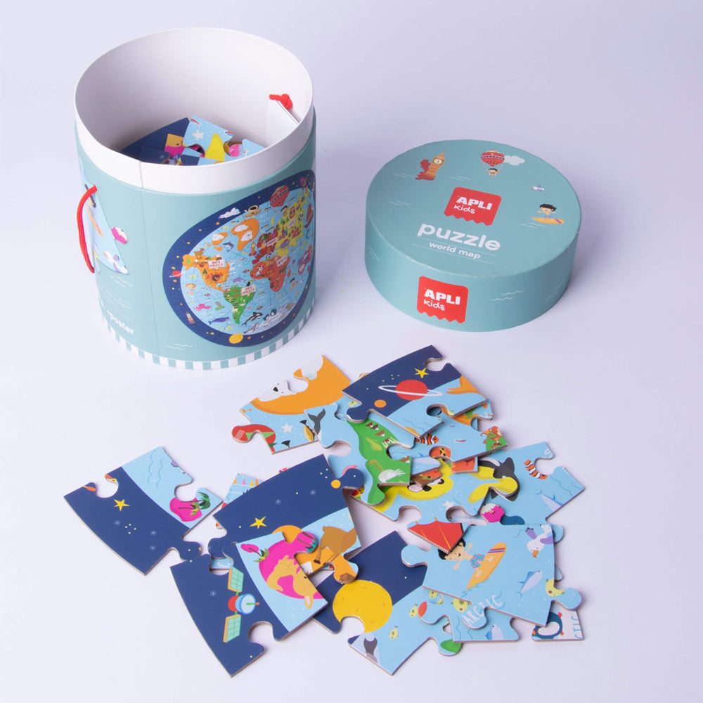 Jogo Educativo Puzzle Apli Mapa Mundo 48 Peças
