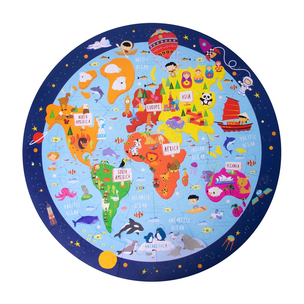 Jogo Educativo Puzzle Apli Mapa Mundo 48 Peças