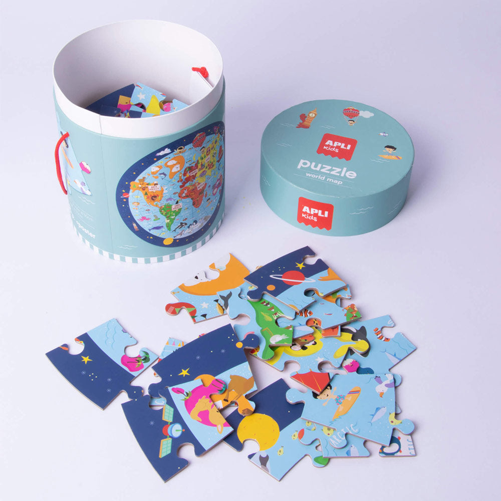 Jogo Educativo Puzzle Apli Mapa Mundo 48 Peças