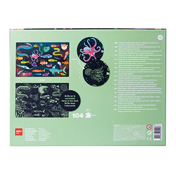 Jogo Educativo Puzzle Apli Fluor Oceano 104 Peças