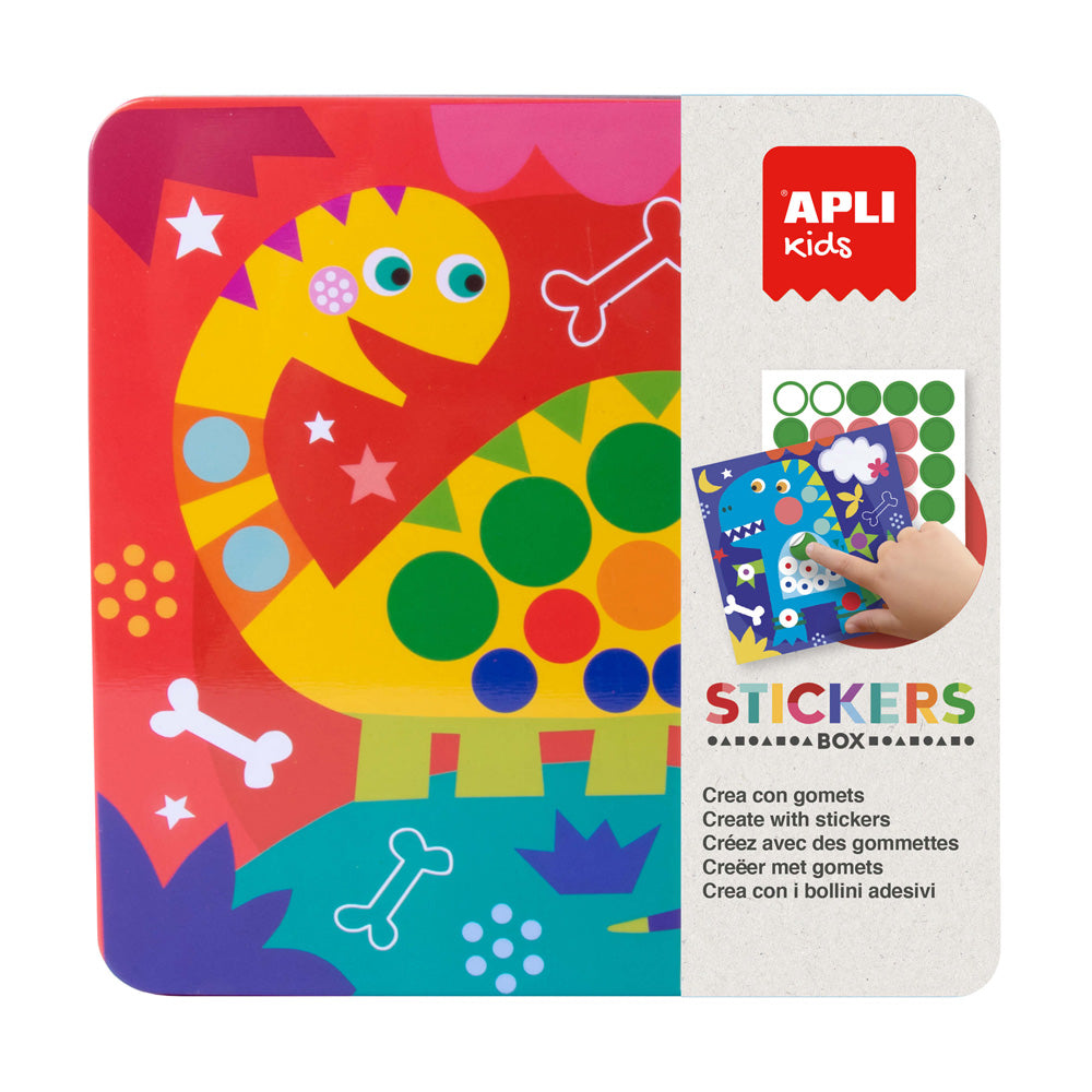 Jogo Autocolantes Dinossauros Cx Metal 8 Folhas