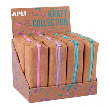 Estojo Kraft Apli com Fecho Sortido Expositor 12un
