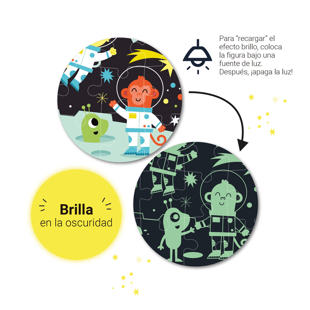 Jogo Educativo Puzzle Apli Fluor Espaço 60 Peças