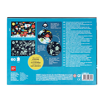 Jogo Educativo Puzzle Apli Fluor Espaço 60 Peças