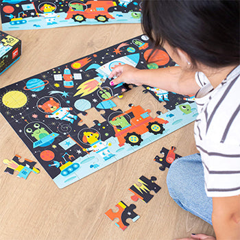 Jogo Educativo Puzzle Apli Fluor Espaço 60 Peças