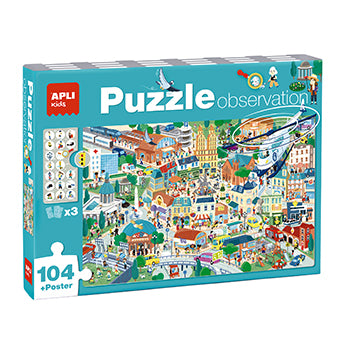 Jogo Educativo Puzzle Apli Observação da Cidade 104 Peças