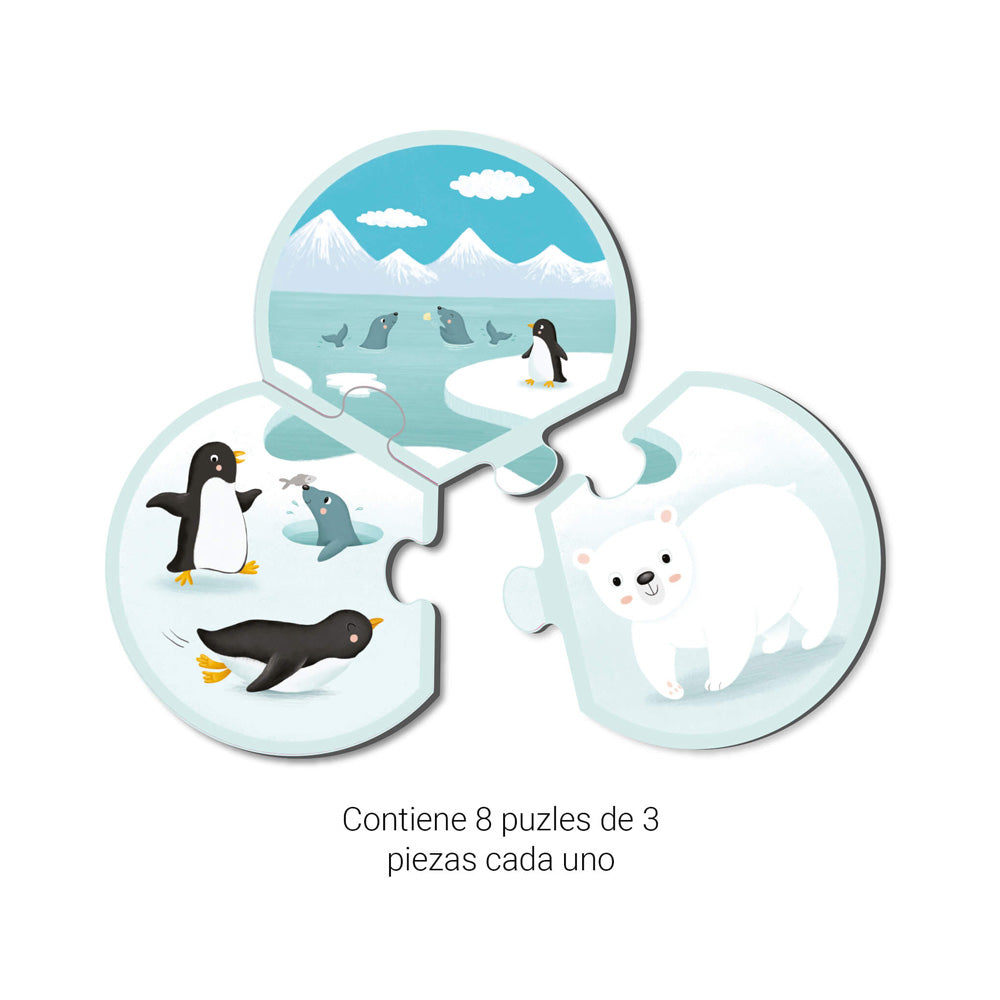 Puzzle Trio Animais 24 Peças