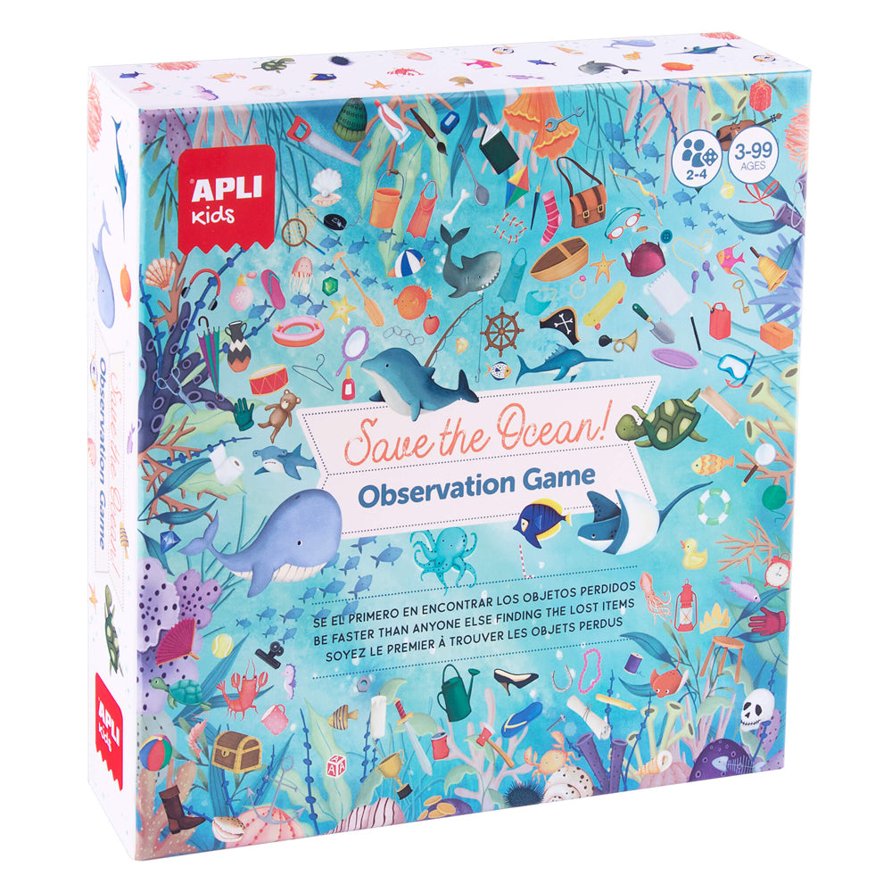Jogo Educativo Tabuleiro Apli Observação do Oceano 50 Cartas