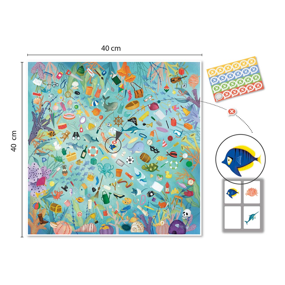 Jogo Educativo Tabuleiro Apli Observação do Oceano 50 Cartas