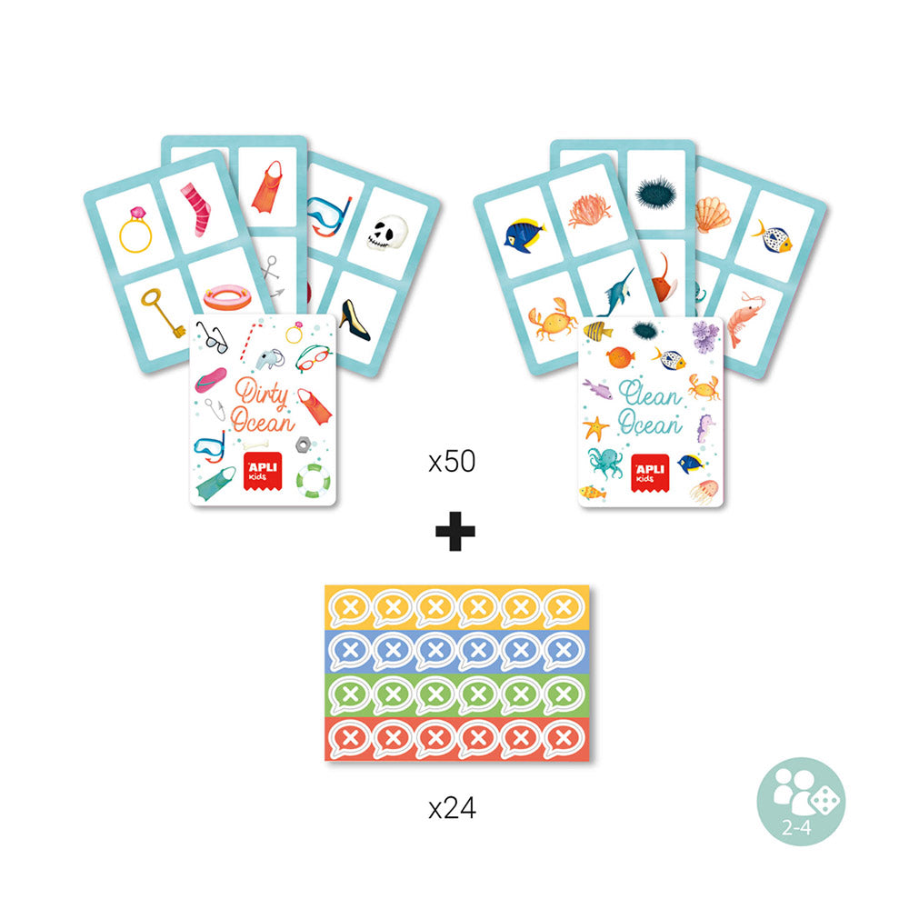 Jogo Educativo Tabuleiro Apli Observação do Oceano 50 Cartas