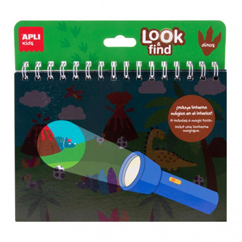 Livro Procura e Encontra Dinossauros Apli Kids 6Fls