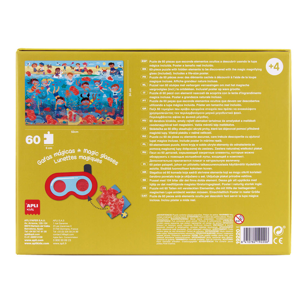 Jogo Educativo Puzzle Apli Praia Secreta 60 Peças