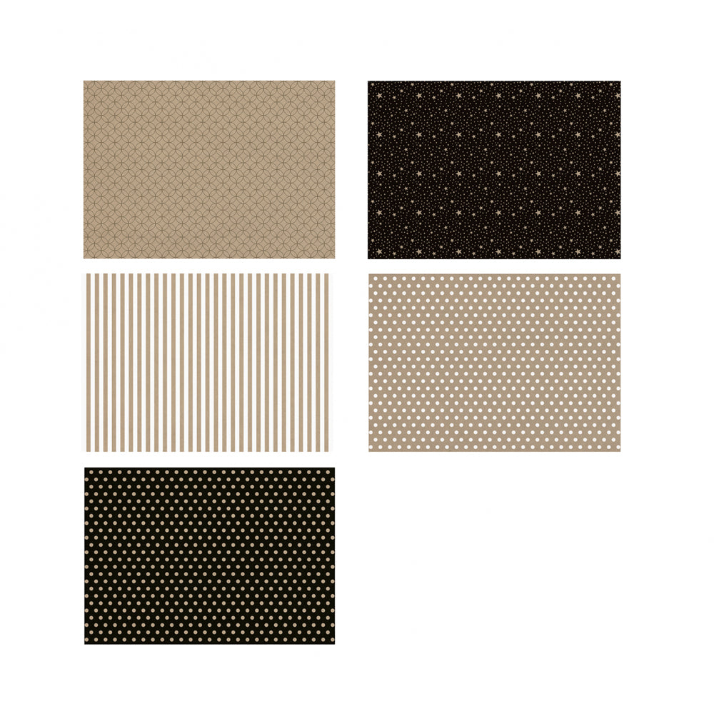 Papel Embrulho 70cmx2m Kraft Black & White Expositor 55un