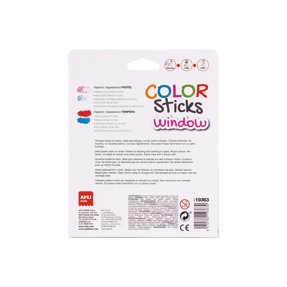 Kit Decoração Color Sticks Janelas 6 Cores Apli Kids
