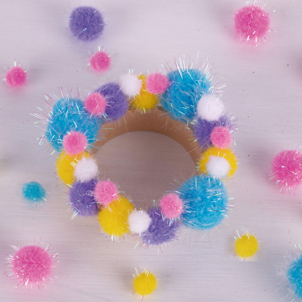 Pom Pom Glitter Apli Cores Sortidas 80un