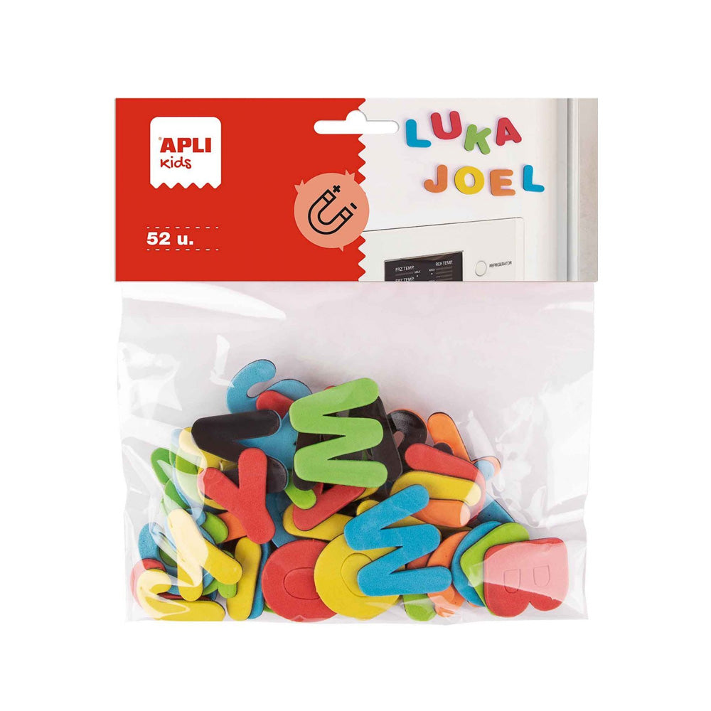 Letras Magnéticas Goma Eva 3x3cm Cores Sortidas