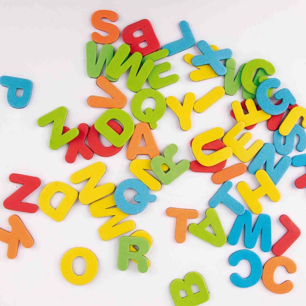Letras Magnéticas Goma Eva 3x3cm Cores Sortidas