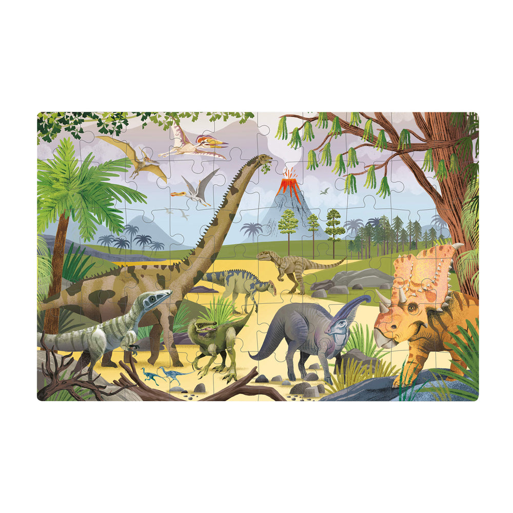 Jogo Educativo Puzzle Apli Fluor Dinossauros 60 Peças