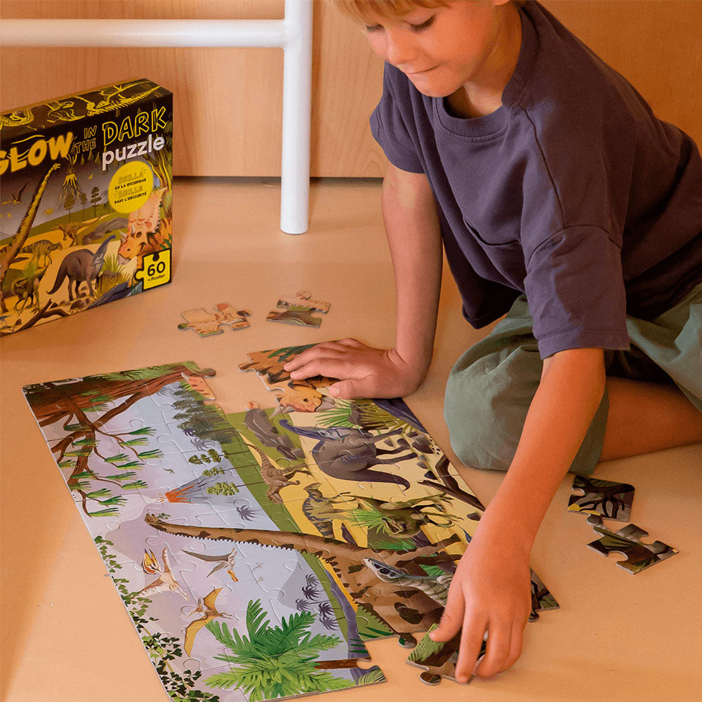 Jogo Educativo Puzzle Apli Fluor Dinossauros 60 Peças