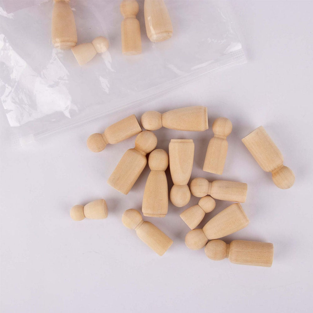 Bonecos Madeira (Manualidades) Apli Cor Natural 48un