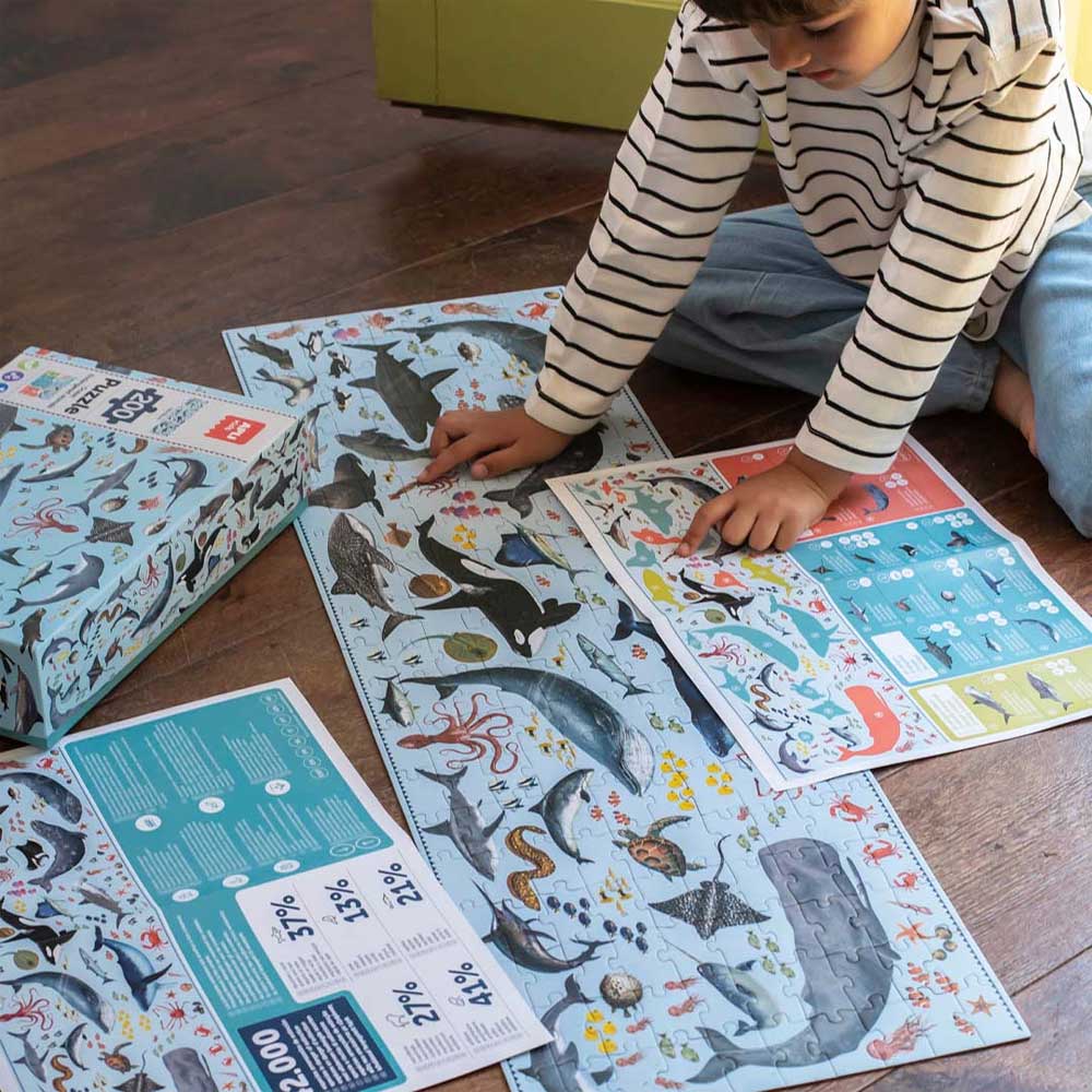 Jogo Educativo Puzzle Apli Animais Ameaçados Oceano 200Peças