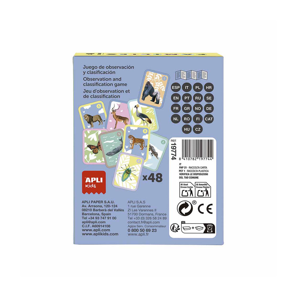 Jogo Apli Kids Família Animais 48 Cartas