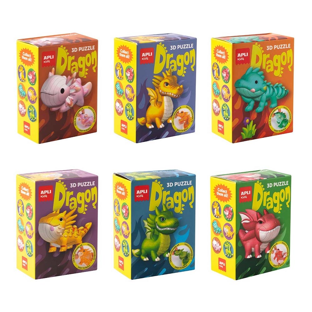 Jogo Puzzle Apli Kids 3D Dragões Expositor 6un