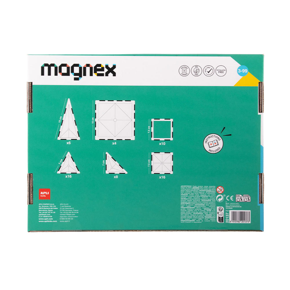Jogo Blocos Magnéticos Magnex Apli 60 peças