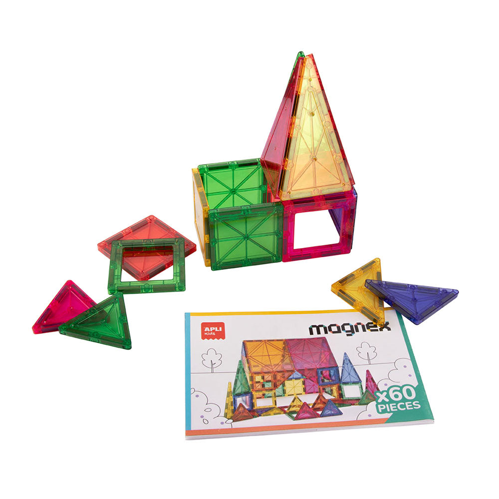 Jogo Blocos Magnéticos Magnex Apli 60 peças