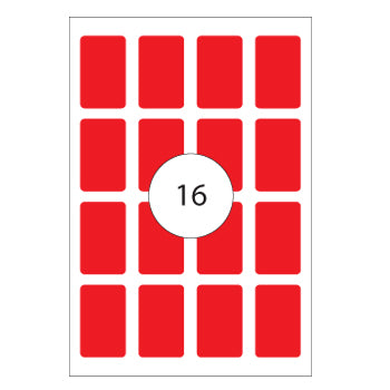 Etiquetas 025x040mm 8Fls A5 Vermelho Apli 125un