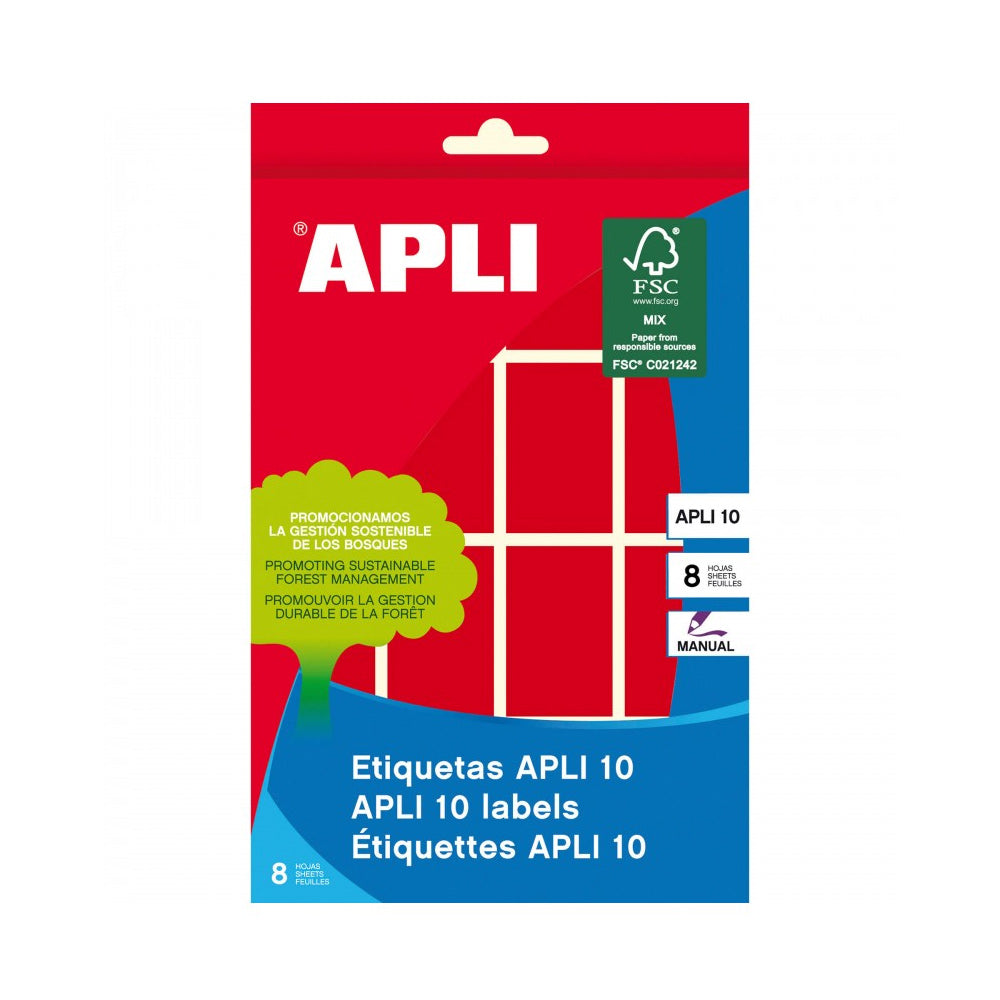 Etiquetas 025x040mm 8Fls A5 Vermelho Apli 125un