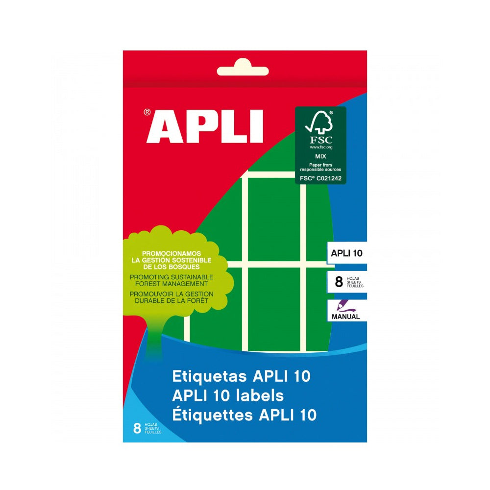 Etiquetas 025x040mm 8Fls A5 Verde Apli 128un