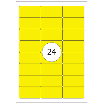 Etiquetas 064x033,9mm 20Fls Amarelo Fluorescente Apli 480un