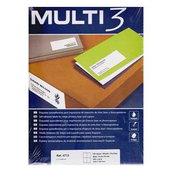 Etiquetas 105x148mm 100Fls A4 Multi3 400un