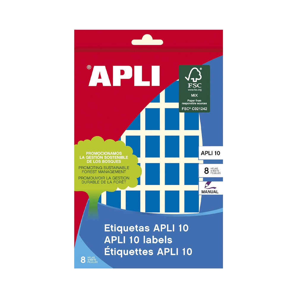 Etiquetas 012x018mm 8Fls Azul Apli 448un
