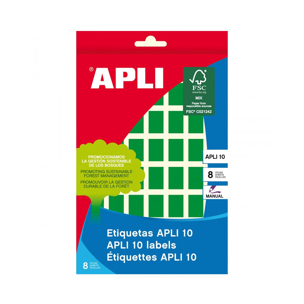 Etiquetas 012x018mm 8Fls A5 Verde Apli 448un