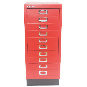 Movel Metal 673x279x429 com 10 Gavetas 51mm Vermelho